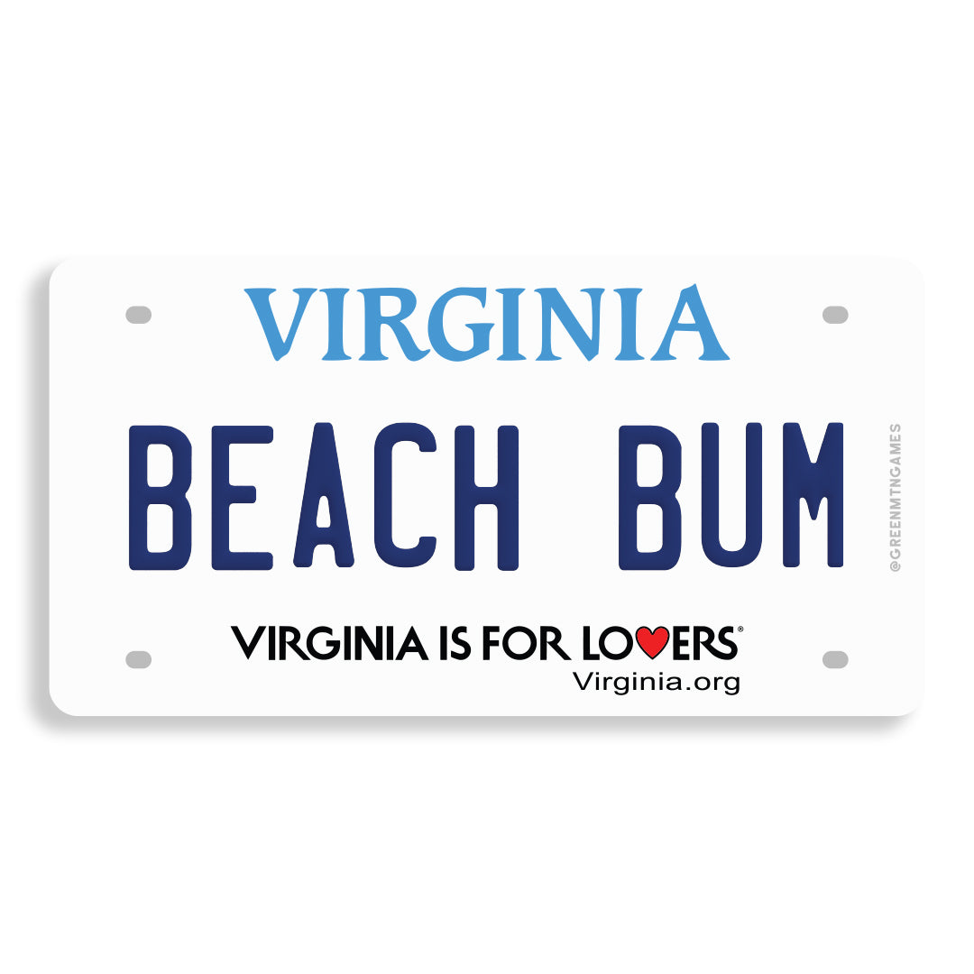 Beach Bum VA - Virginia License Plate Sticker