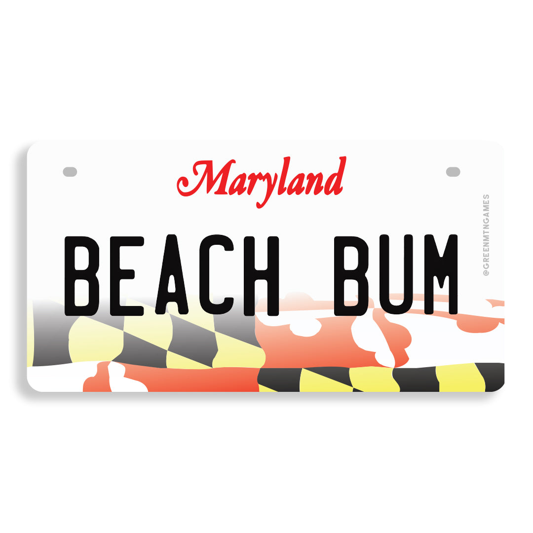 Beach Bum MD - Maryland License Plate Sticker