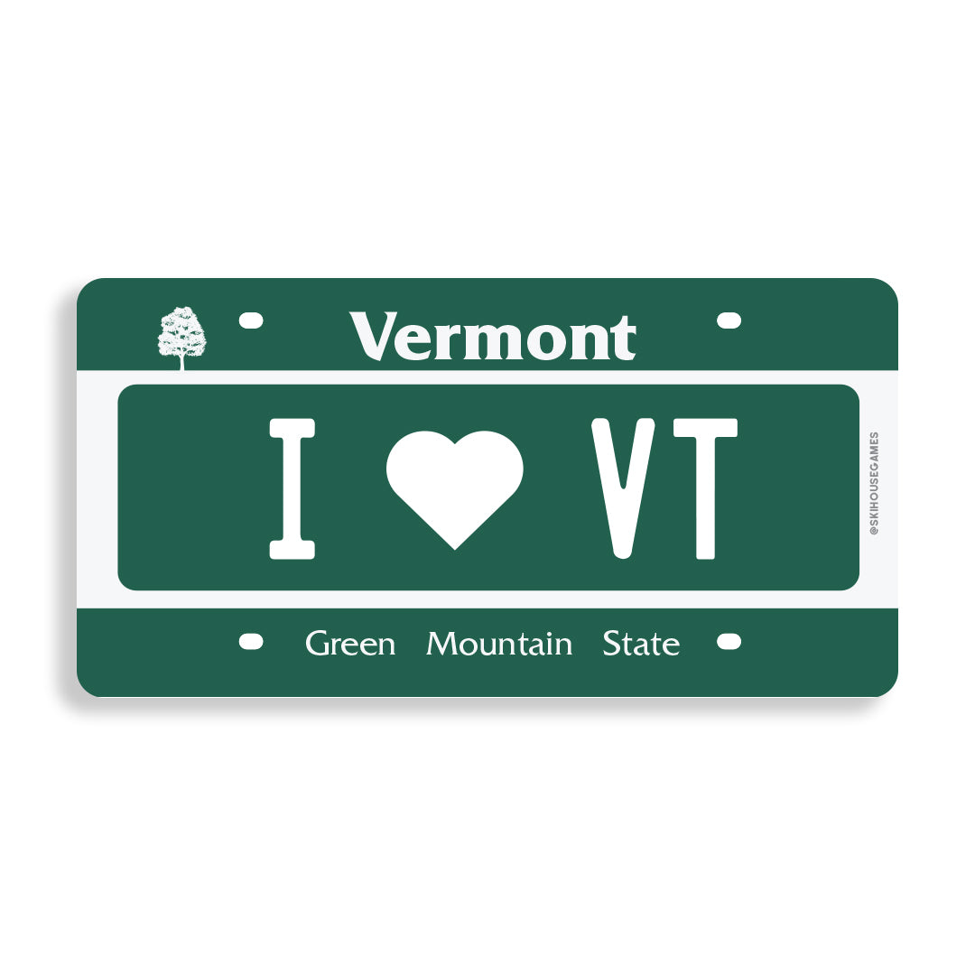 I Love VT - Vermont License Plate Sticker