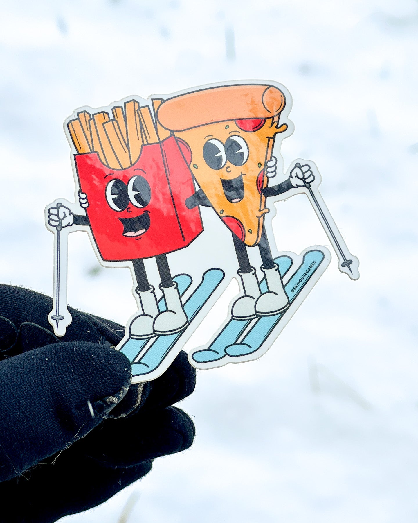 Pizza + French Fry Ski Sticker