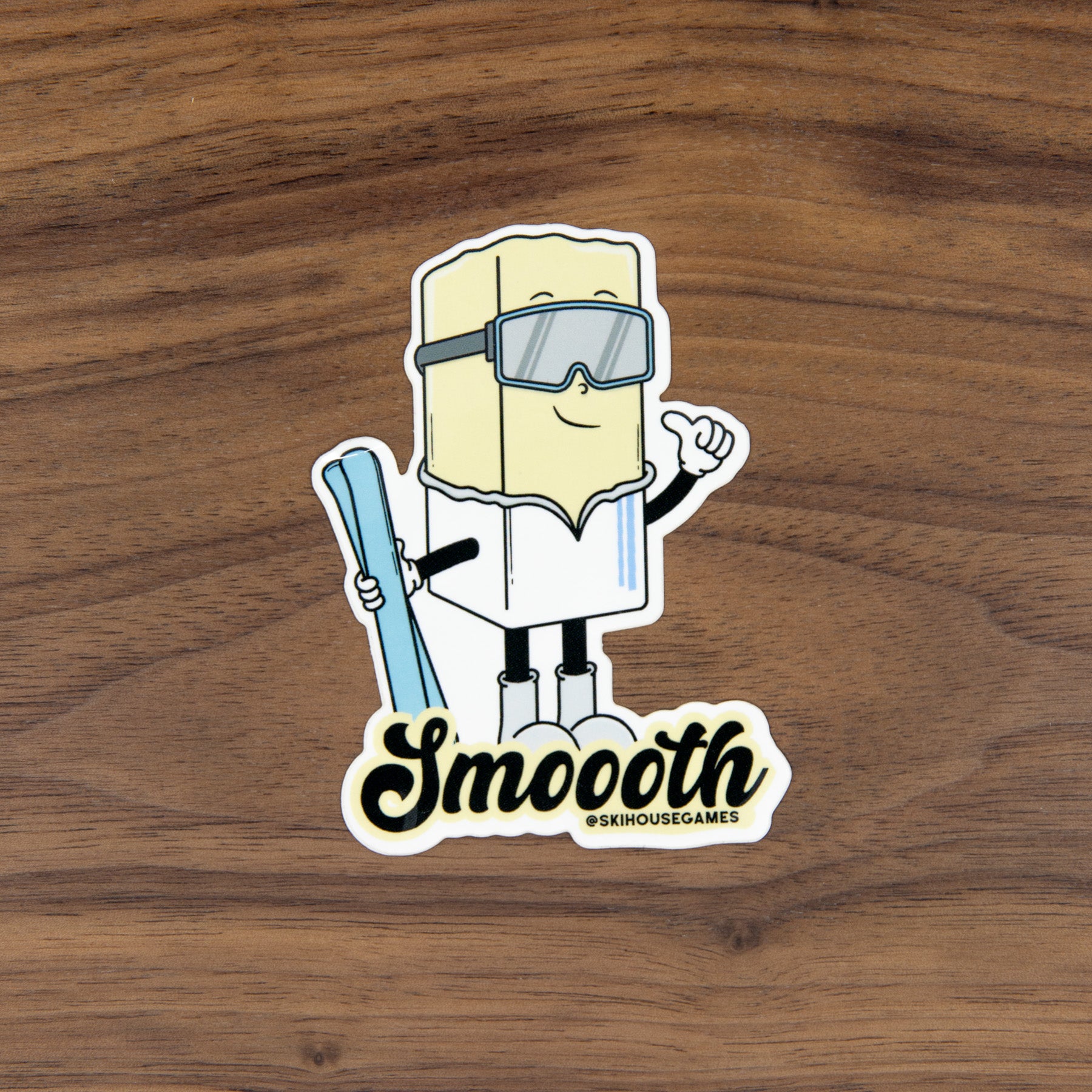 Smoooth Like Butter Skiier Sticker