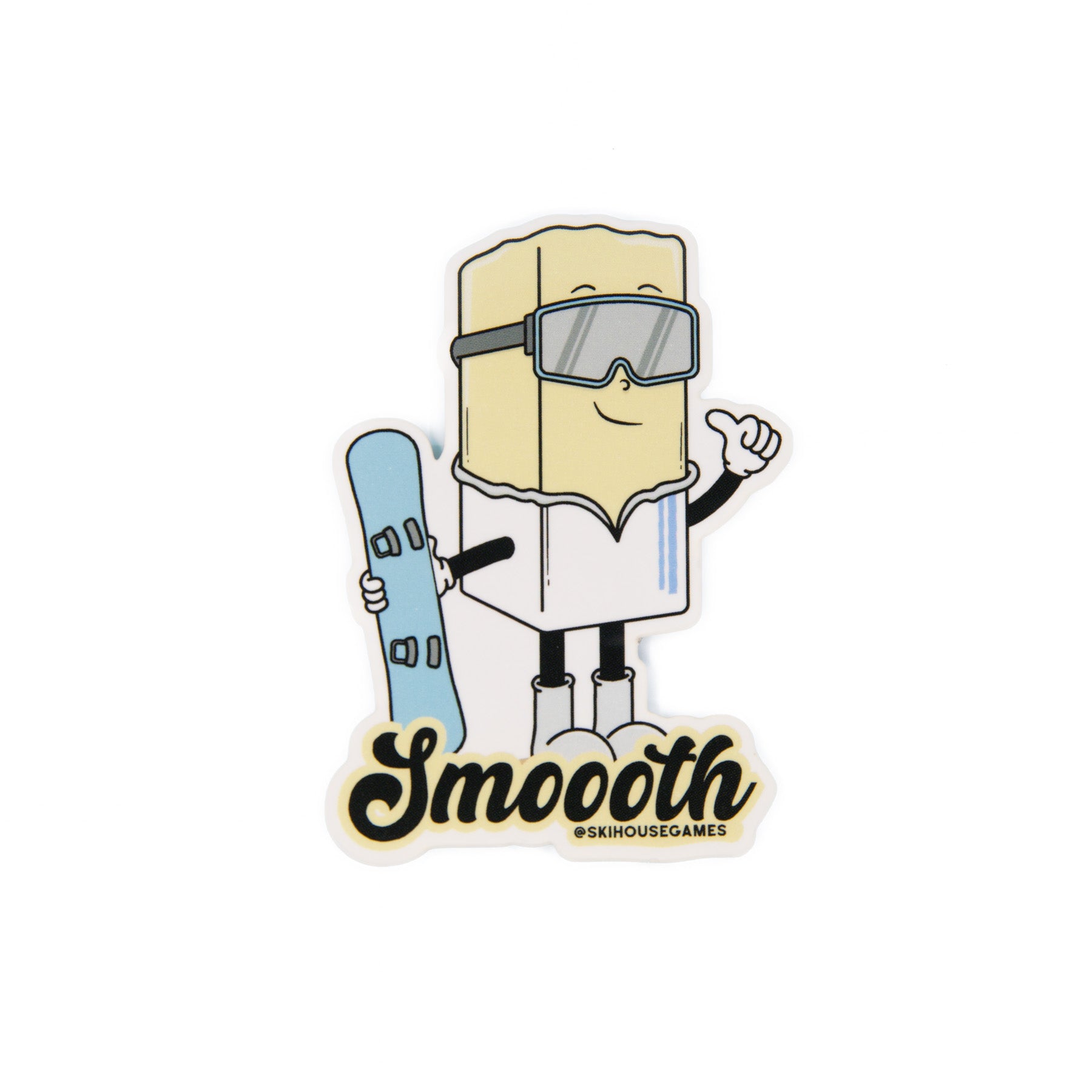 Smoooth Like Butter Snowboarder Sticker