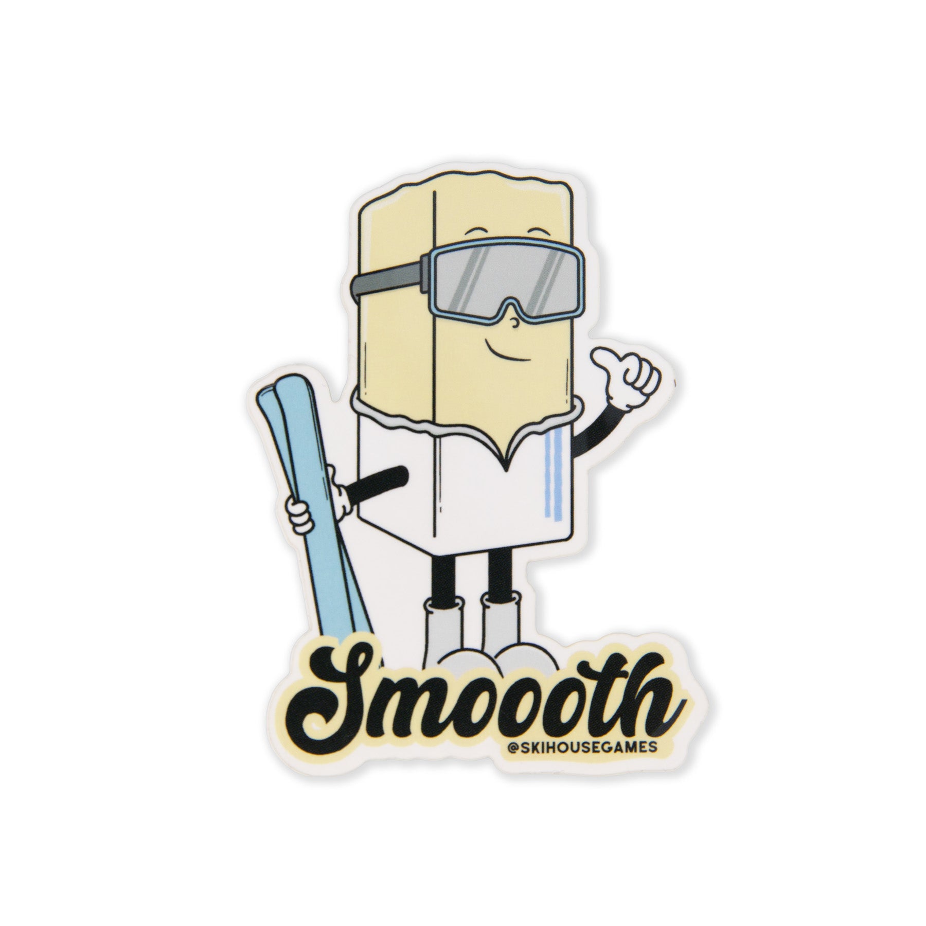 Smoooth Like Butter Skiier Sticker