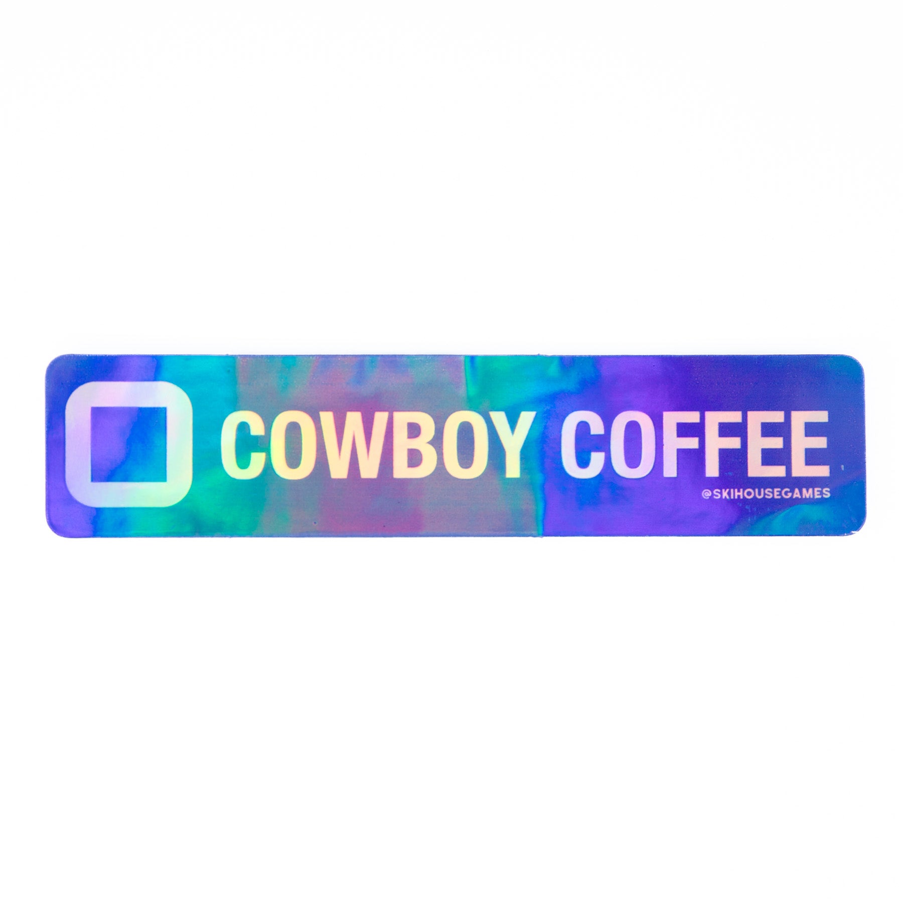 Cowboy Coffee Holographic Ski Trail Sticker | Steamboat Springs, CO