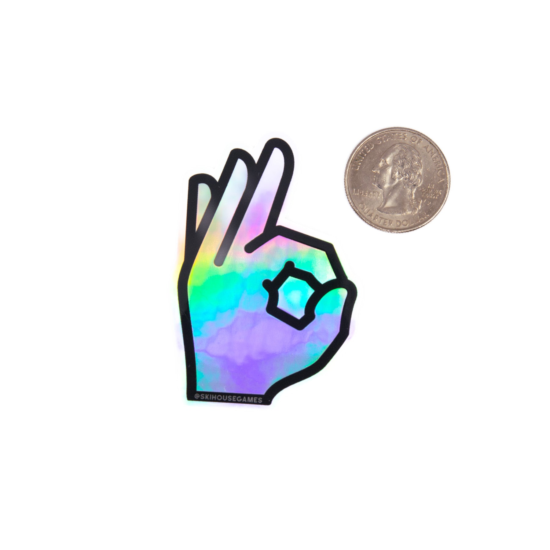OK Sign Holographic Sticker
