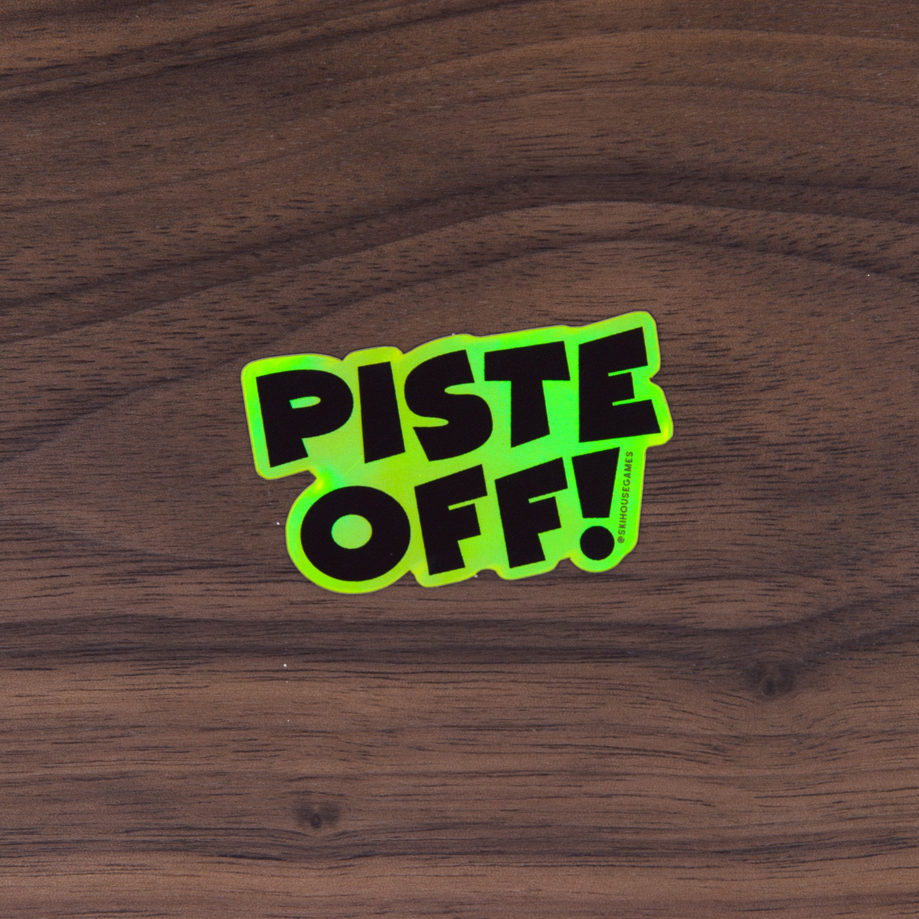 Piste Off Neon Holographic Ski Helmet Sticker