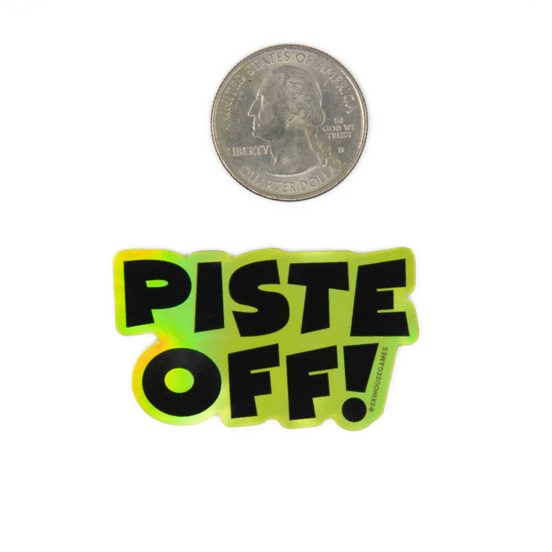 Piste Off Neon Holographic Ski Helmet Sticker