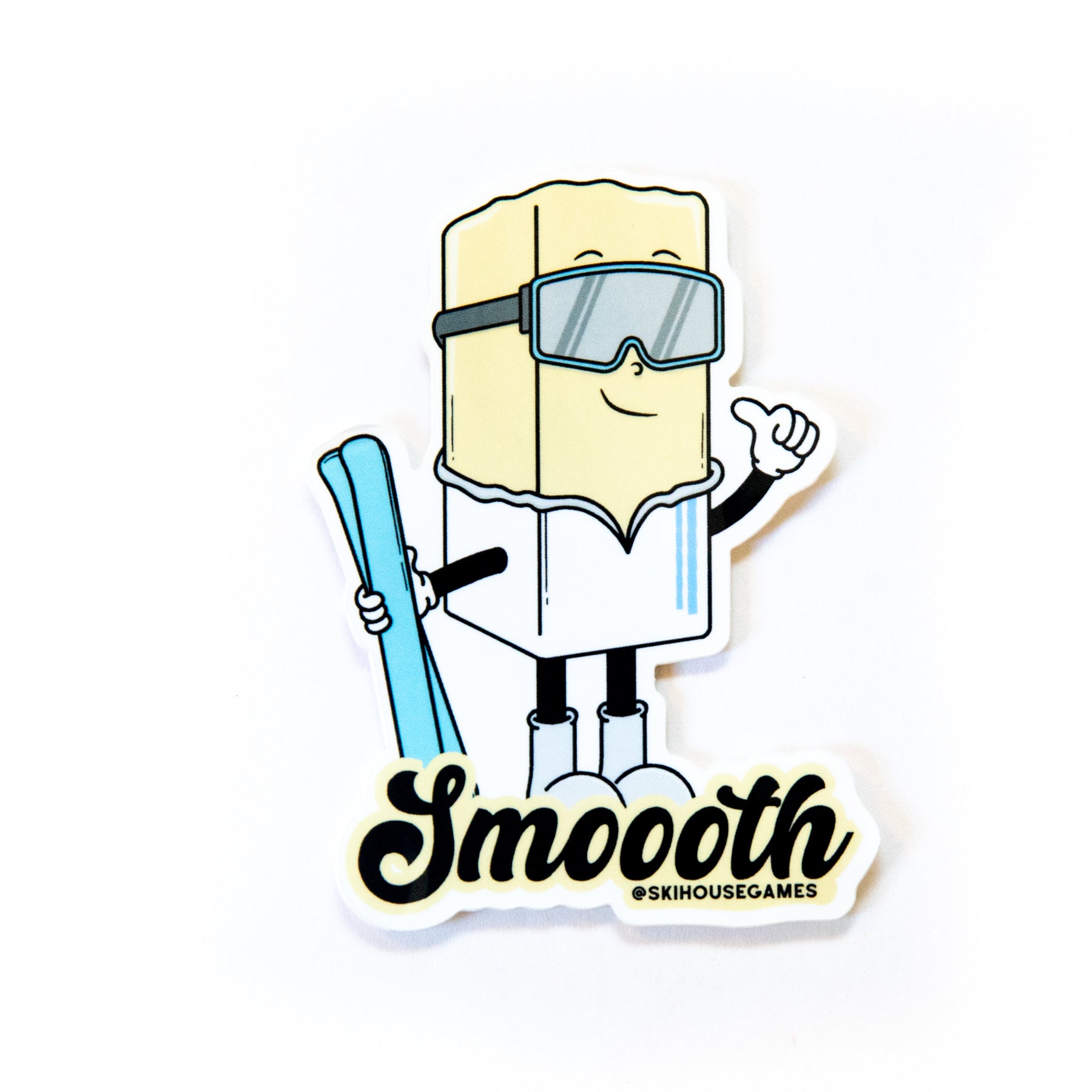 Smoooth Like Butter Skiier Sticker
