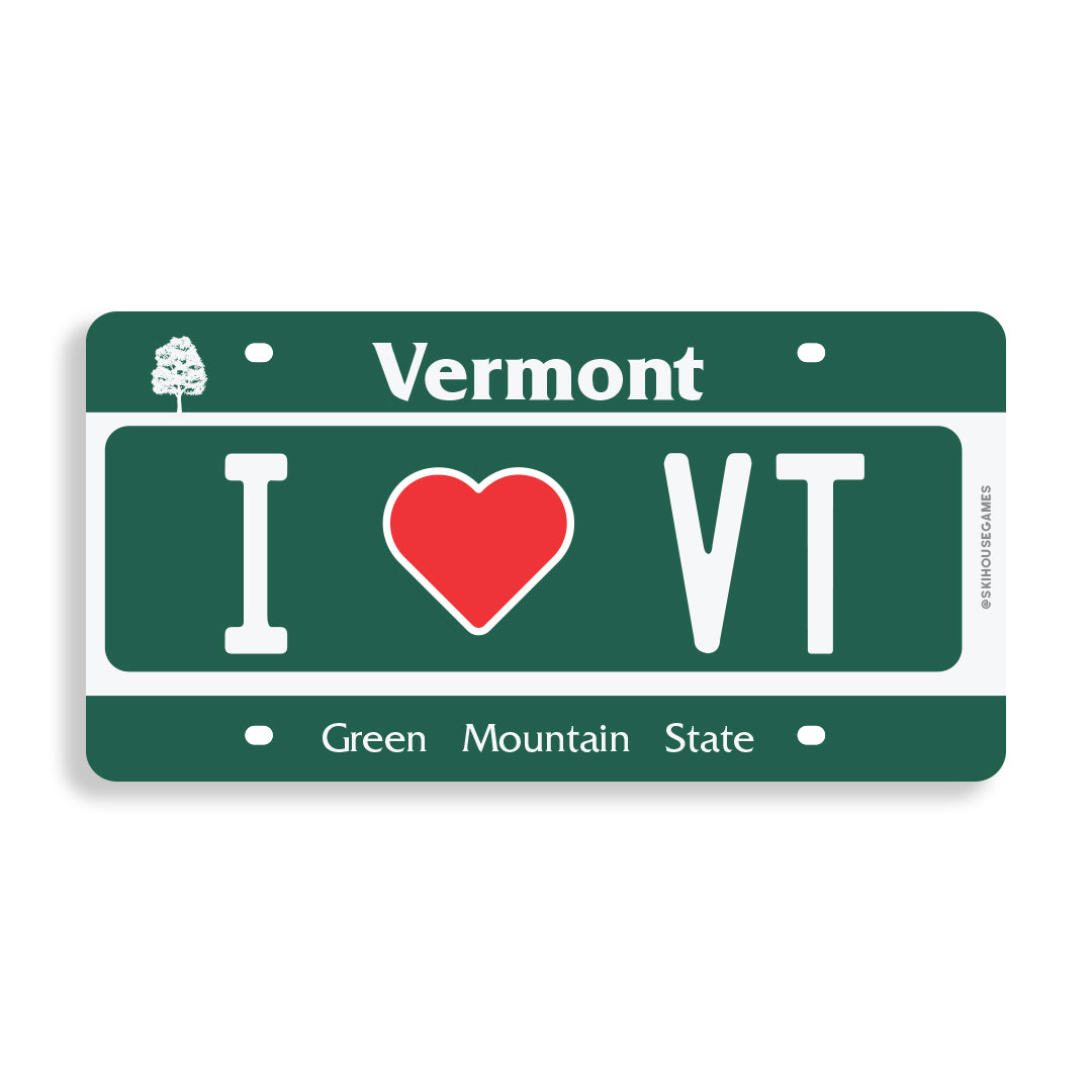I Love VT - Vermont License Plate Sticker