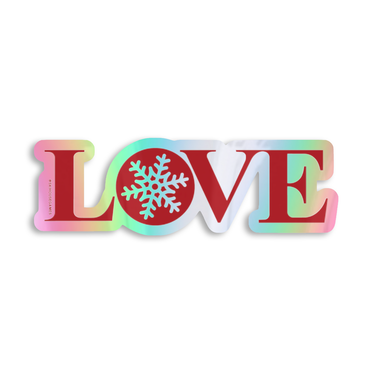 LOVE Snowflake Holographic Sticker
