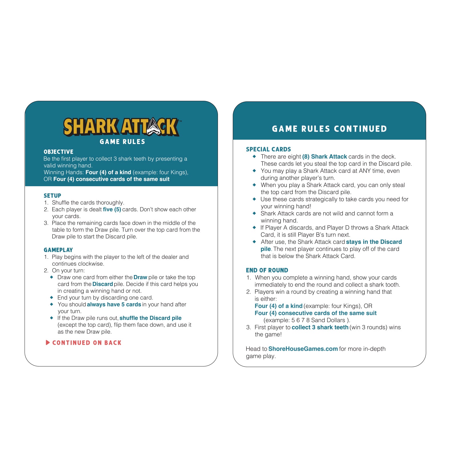Shark Attack Card Game