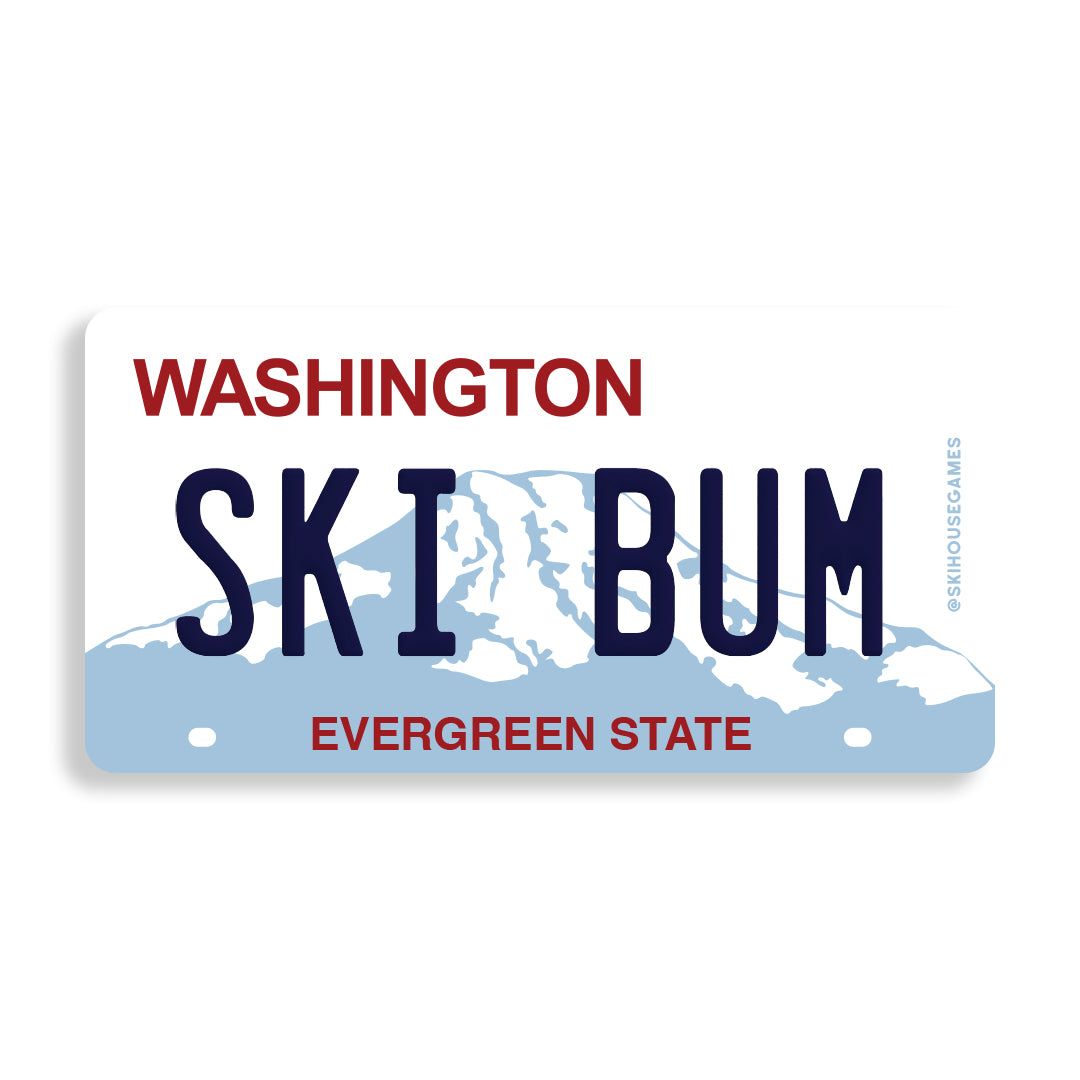 Ski Bum - Washington License Plate Sticker