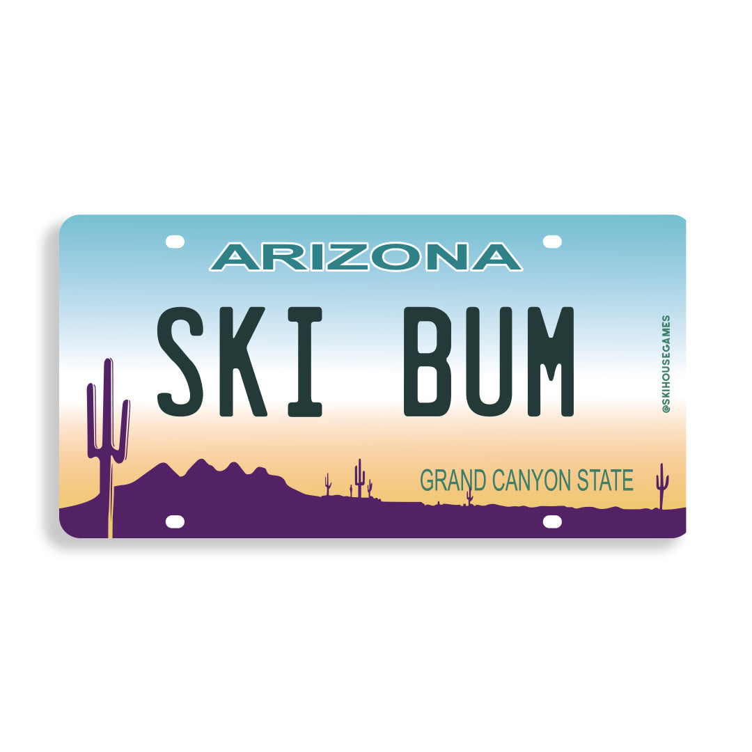 Ski Bum AZ - Arizona License Plate Sticker