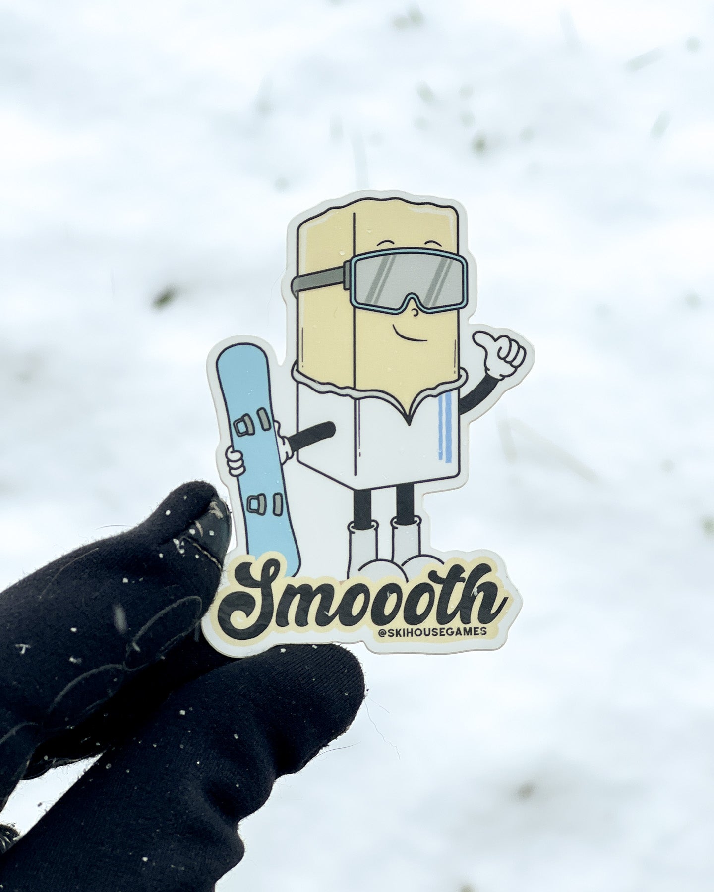 Smoooth Like Butter Snowboarder Sticker