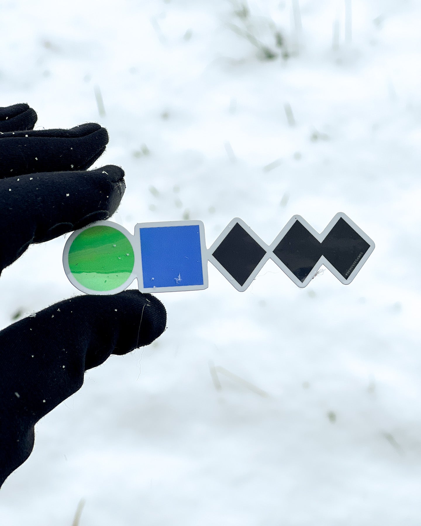 Ski Trail Signs Holographic Sticker