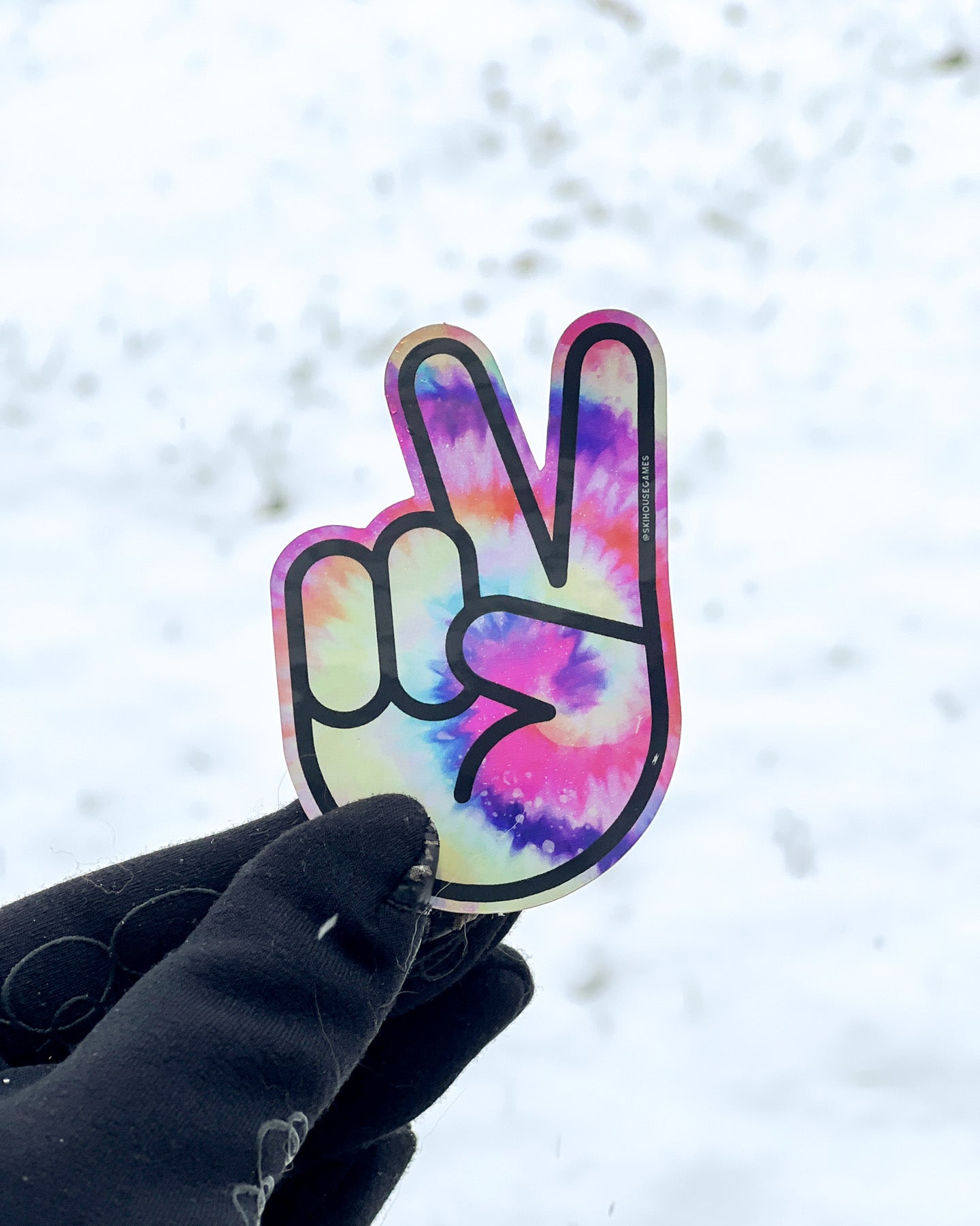 Tie Dye Hippie Peace Sign Holographic Sticker