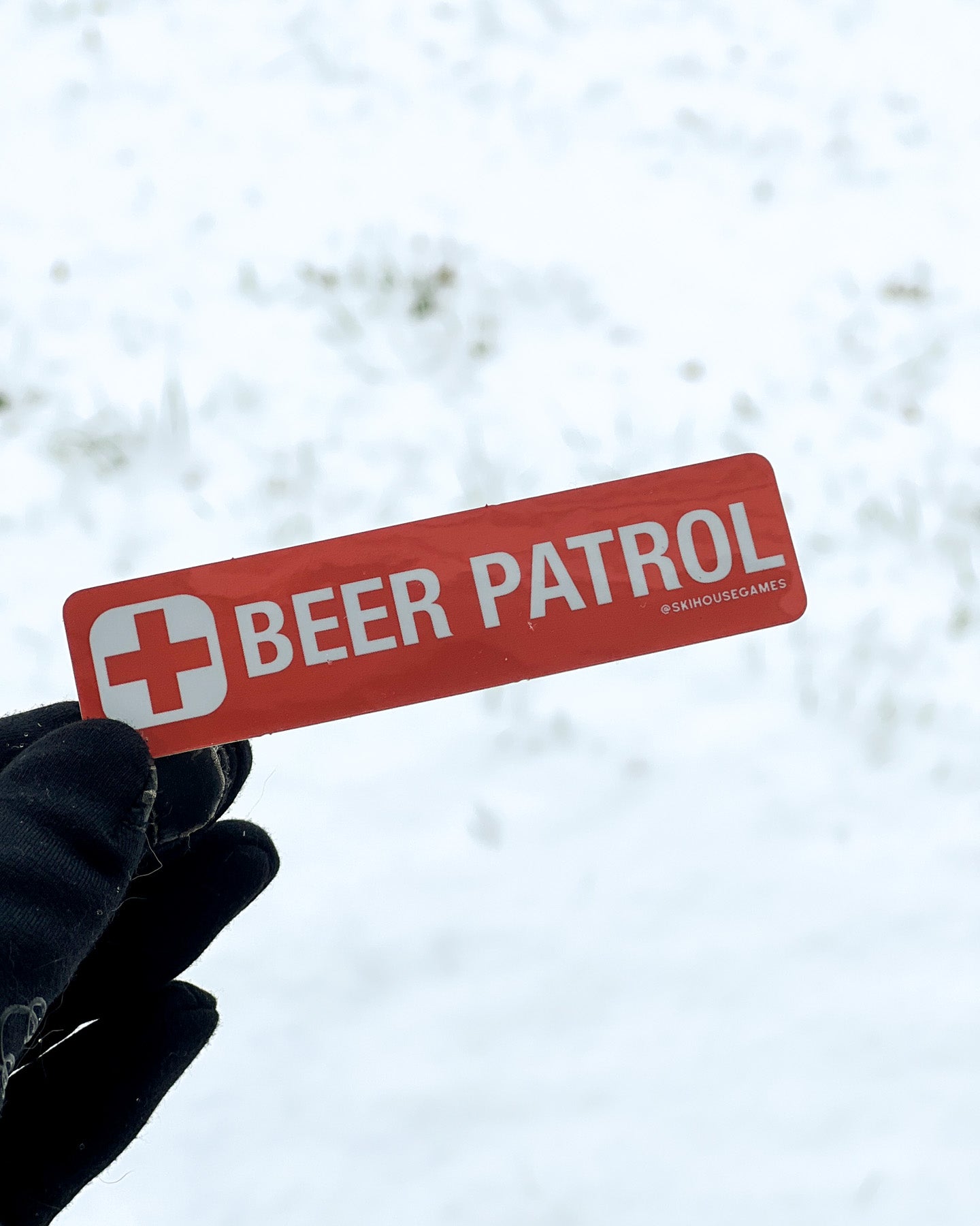 Beer Patrol Horizontal Holographic Ski Sticker