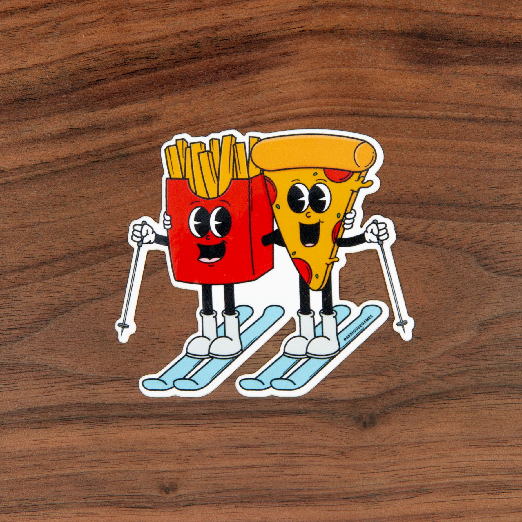 Pizza + French Fry Ski Sticker