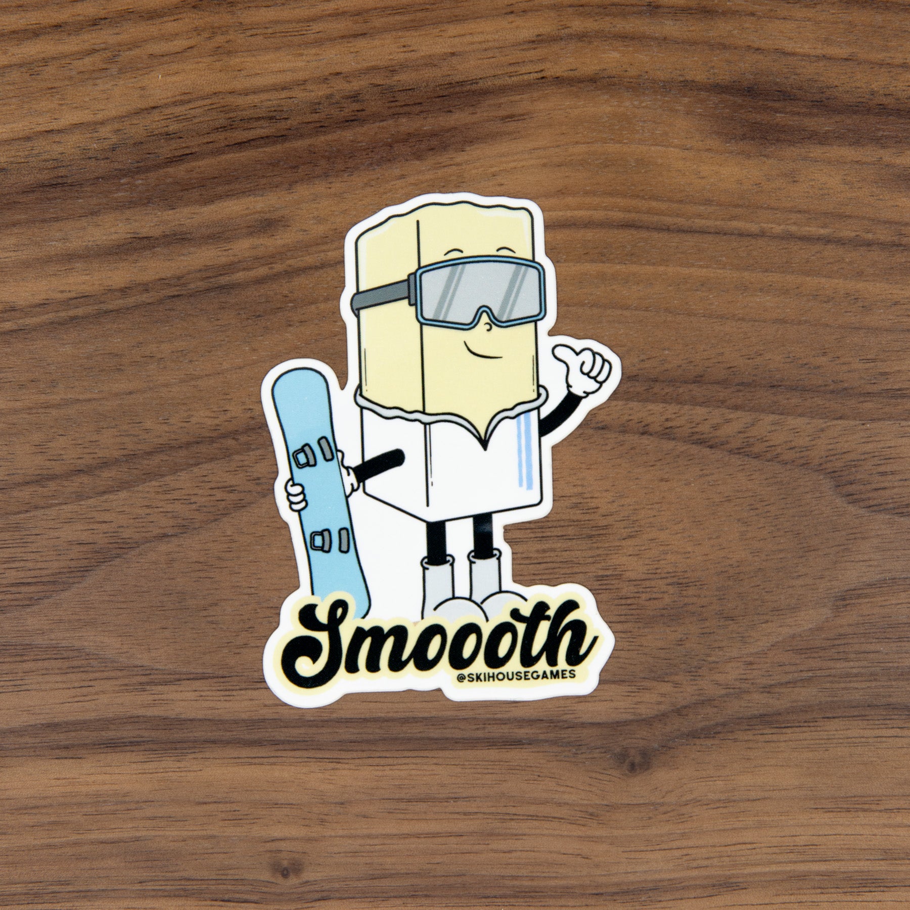 Smoooth Like Butter Snowboarder Sticker