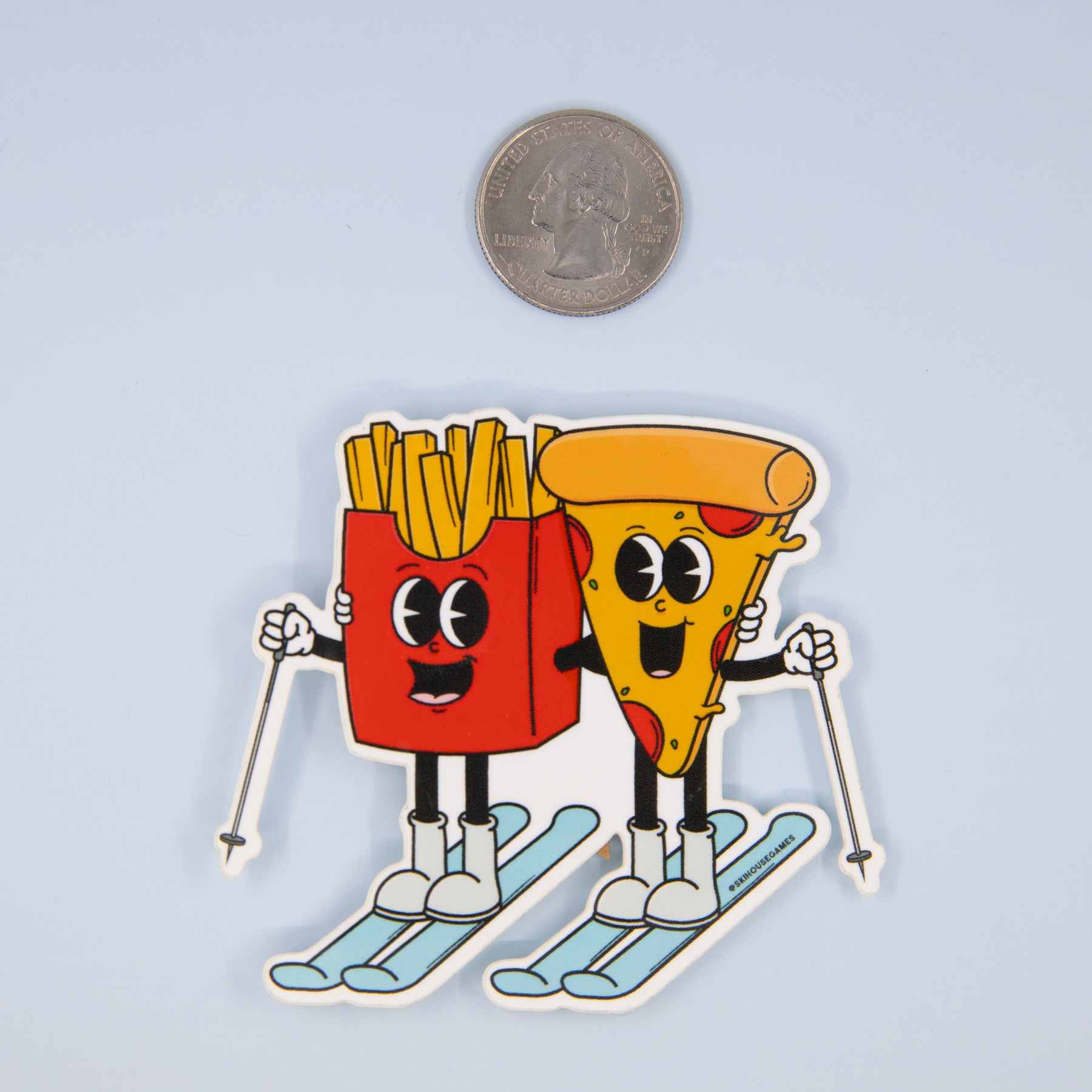 Pizza + French Fry Ski Sticker