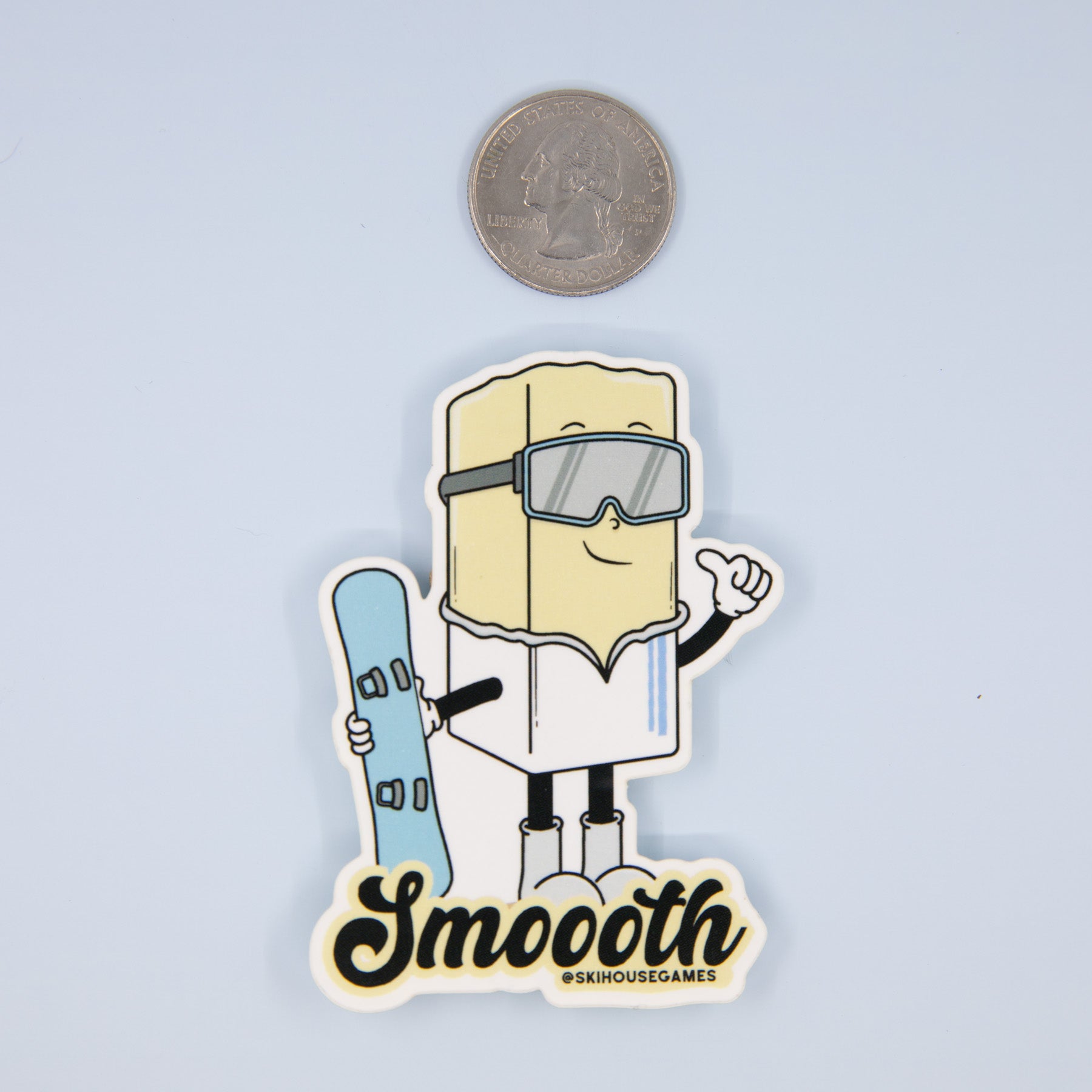 Smoooth Like Butter Snowboarder Sticker
