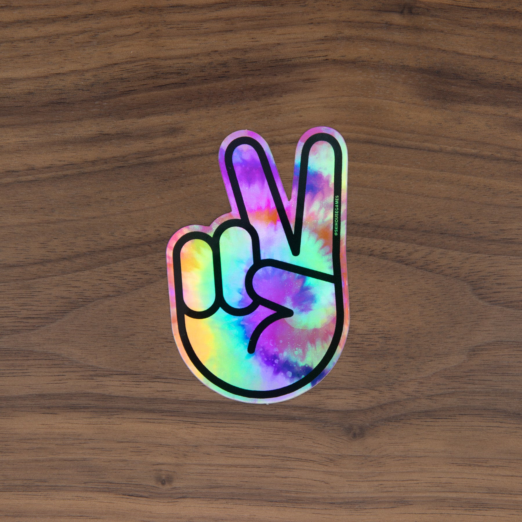 Tie Dye Hippie Peace Sign Holographic Sticker