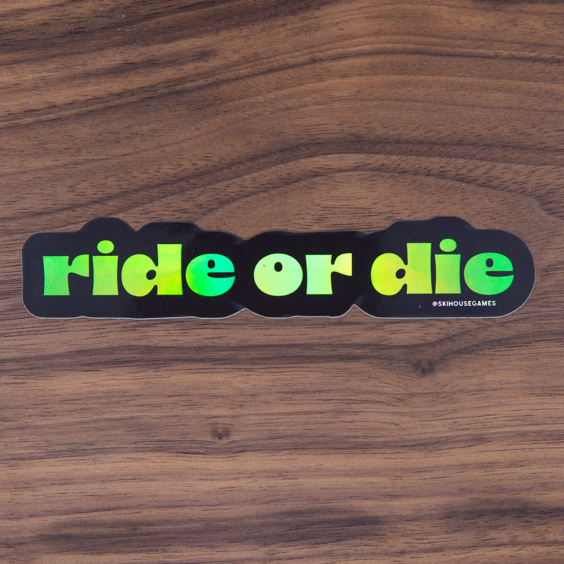 Ride or Die Neon Holographic Sticker