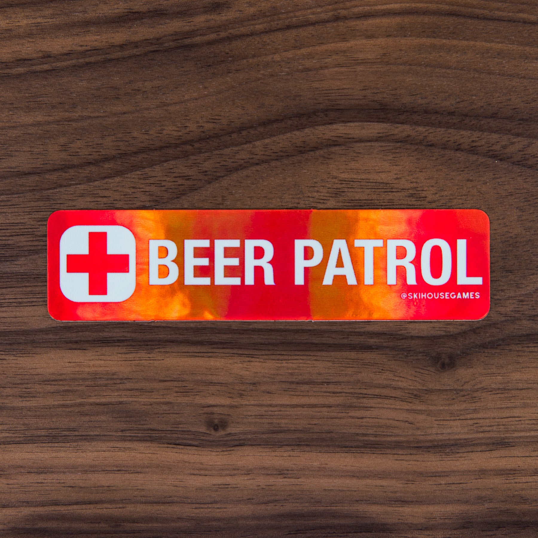 Beer Patrol Horizontal Holographic Ski Sticker